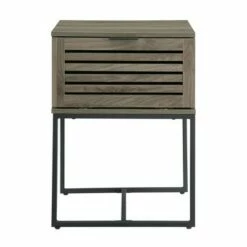 Visconti Boho Slat Pull Down Door Side Table - Saracina Home English Oak -Side Tables Sales unnamed file 2837