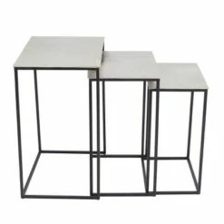 Set of 3 Glam Aluminum Accent Tables - Olivia & May Black/ Gold -Side Tables Sales unnamed file 284