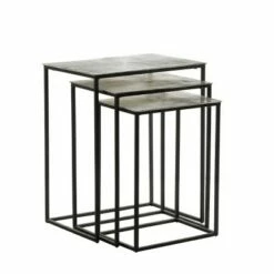 Set of 3 Glam Aluminum Accent Tables - Olivia & May Black/ Gold -Side Tables Sales unnamed file 285