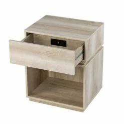Gelday Side Table with Charging Station Whitewashed Oak - Aiden Lane -Side Tables Sales unnamed file 2866