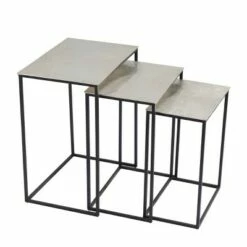 Set of 3 Glam Aluminum Accent Tables - Olivia & May Black/ Gold -Side Tables Sales unnamed file 287