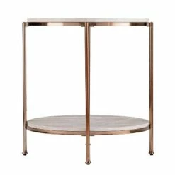 Sula Round Faux Stone End Table - Aiden Lane Champagne -Side Tables Sales unnamed file 2880