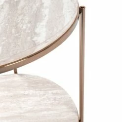 Sula Round Faux Stone End Table - Aiden Lane Champagne -Side Tables Sales unnamed file 2882