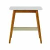Mid-Century Modern Side Table with Lower Storage Rack - Saracina Home White/dark Brown Oak -Side Tables Sales unnamed file 2893