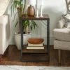 Middleford Urban Industrial Metal Accent Side Table - Saracina Home Rustic Oak