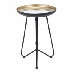 Flint Accent Table Gold/Black - ZM Home