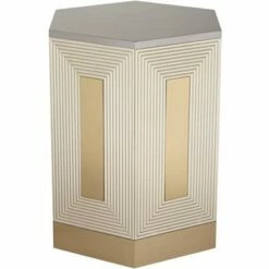 55 Downing Street Danika 24" Wide Mid-Century Champagne Silver Round Side Table -Side Tables Sales unnamed file 2978