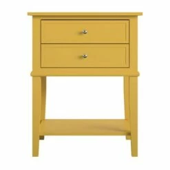 Durham Accent Table with 2 Drawers - Room & Joy Yellow -Side Tables Sales unnamed file 2993