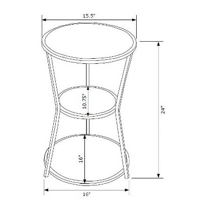 Powell Company Evie 3 Tier Side Table - Powell Gold 8 Powell Company Evie 3 Tier Side Table - Powell Gold - Image 6
