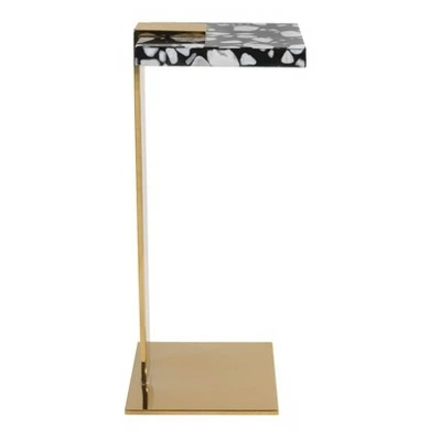 Mars Acrylic Drink Table White/Black/Brass - Safavieh 5 Mars Acrylic Drink Table White/Black/Brass - Safavieh - Image 3