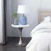 Olivia & May Industrial Marble Accent Table Silver - Olivia & May -Side Tables Sales unnamed file 3093