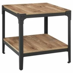 Set of 2 Benny Urban Industrial Angle Iron Side Tables - Saracina Home Dark Walnut -Side Tables Sales unnamed file 31