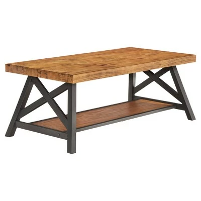Lanshire Rustic Industrial Metal & Wood End & Cocktail Table Set - Inspire Q Gray 5 Lanshire Rustic Industrial Metal & Wood End & Cocktail Table Set - Inspire Q Gray - Image 3