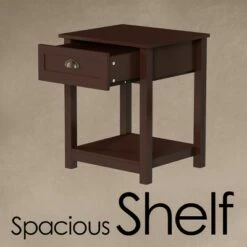 Hastings Home 1-Drawer End Table Dark Brown -Side Tables Sales unnamed file 3138