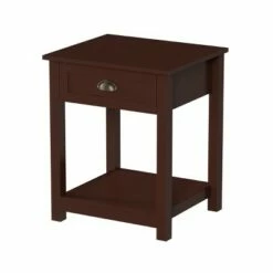 Hastings Home 1-Drawer End Table Dark Brown -Side Tables Sales unnamed file 3142