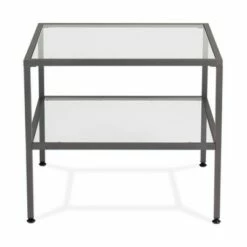 Studio Designs Home Camber Modern Glass End Table 25" - Studio Designs Gray