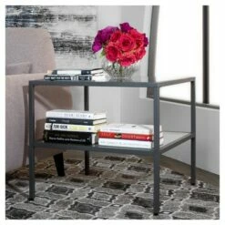 Studio Designs Home Camber Modern Glass End Table 25" - Studio Designs Gray -Side Tables Sales unnamed file 3163