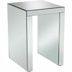 Studio 55D Modern Mirrored Rectangular Nesting Tables Set of 2 Silver Beveled Mirror Living Room Bedroom Bedside Entryway House -Side Tables Sales unnamed file 3199