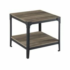Set of 2 Benny Urban Industrial Angle Iron Side Tables - Saracina Home Dark Walnut -Side Tables Sales unnamed file 32