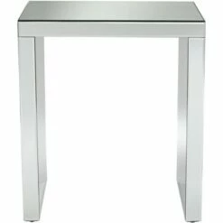 Studio 55D Modern Mirrored Rectangular Nesting Tables Set of 2 Silver Beveled Mirror Living Room Bedroom Bedside Entryway House -Side Tables Sales unnamed file 3200