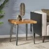 Villard Boho Handcrafted Mango Wood Parquet Side Table Natural Honey/Gray - Christopher Knight Home -Side Tables Sales unnamed file 3207