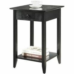 American Heritage End Table with Drawer Shelf - Breighton Home White