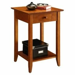 American Heritage End Table with Drawer Shelf - Breighton Home White -Side Tables Sales unnamed file 3217