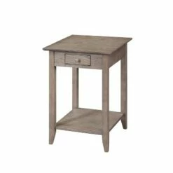 American Heritage End Table with Drawer Shelf - Breighton Home White -Side Tables Sales unnamed file 3218