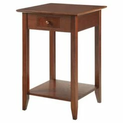 American Heritage End Table with Drawer Shelf - Breighton Home White -Side Tables Sales unnamed file 3219