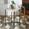 Azula Stone Top Accent Table Burnt Orange/Black - Safavieh -Side Tables Sales unnamed file 3227