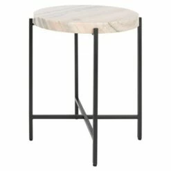 Azula Stone Top Accent Table Burnt Orange/Black - Safavieh -Side Tables Sales unnamed file 3228