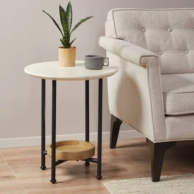 Madison Park Blandford End Table White/Natural 4 Madison Park Blandford End Table White/Natural - Image 2