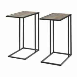Set of 2 Arja Modern Glam Rectangular C Tables - Saracina Home Mocha/black -Side Tables Sales unnamed file 324