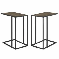 Set of 2 Arja Modern Glam Rectangular C Tables - Saracina Home Mocha/black -Side Tables Sales unnamed file 328