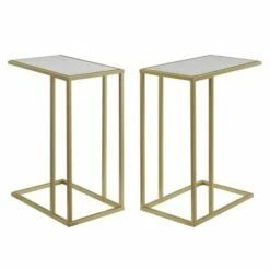 Set of 2 Arja Modern Glam Rectangular C Tables - Saracina Home Mocha/black -Side Tables Sales unnamed file 329