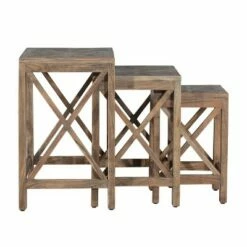 Wilkerson Wood 3 Piece Nesting Table Set Brown - Hillsdale Furniture -Side Tables Sales unnamed file 3301