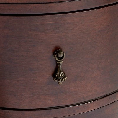 55 Downing Street Mid Century Modern Walnut Wood Round Accent Side End Table 19 3/4" Wide with Drawer and Shelf Brown for Living Room Home 5 55 Downing Street Mid Century Modern Walnut Wood Round Accent Side End Table 19 3/4" Wide with Drawer and Shelf Brown for Living Room Home - Image 3