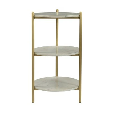 Kent Tier Marble Accent Table White - Treasure Trove Accents 2 Kent Tier Marble Accent Table White - Treasure Trove Accents
