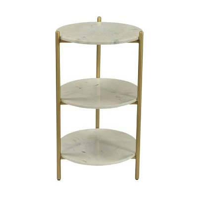 Kent Tier Marble Accent Table White - Treasure Trove Accents 3 Kent Tier Marble Accent Table White - Treasure Trove Accents - Image 2