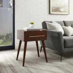 Everett End Table - Crosley White