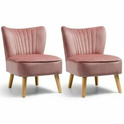 Costway 3pcs Accent Chair & End Table Set 2pcs Armless Velvet Sofa & Round Table -Side Tables Sales unnamed file 338