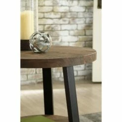 Chanzen Round End Table Brown/Black - Signature Design by Ashley -Side Tables Sales unnamed file 3386