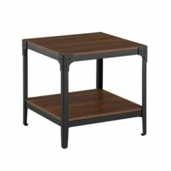 Set of 2 Benny Urban Industrial Angle Iron Side Tables - Saracina Home Dark Walnut -Side Tables Sales unnamed file 34