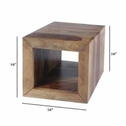 Cube Shape Rosewood Side Table Brown - The Urban Port -Side Tables Sales unnamed file 3422