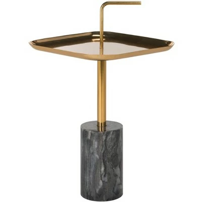 Artemis Square Brass Top Side Table - Brass/Black Marble - Safavieh 5 Artemis Square Brass Top Side Table - Brass/Black Marble - Safavieh - Image 3