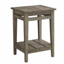 Modern Farmhouse Plank Style End Table Gray Wash - Saracina Home -Side Tables Sales unnamed file 3454