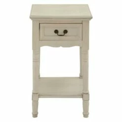 Traditional Wood Accent Table Ivory - Olivia & May