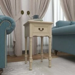 Traditional Wood Accent Table Ivory - Olivia & May -Side Tables Sales unnamed file 3468