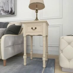 Traditional Wood Accent Table Ivory - Olivia & May -Side Tables Sales unnamed file 3470