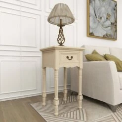 Traditional Wood Accent Table Ivory - Olivia & May -Side Tables Sales unnamed file 3472
